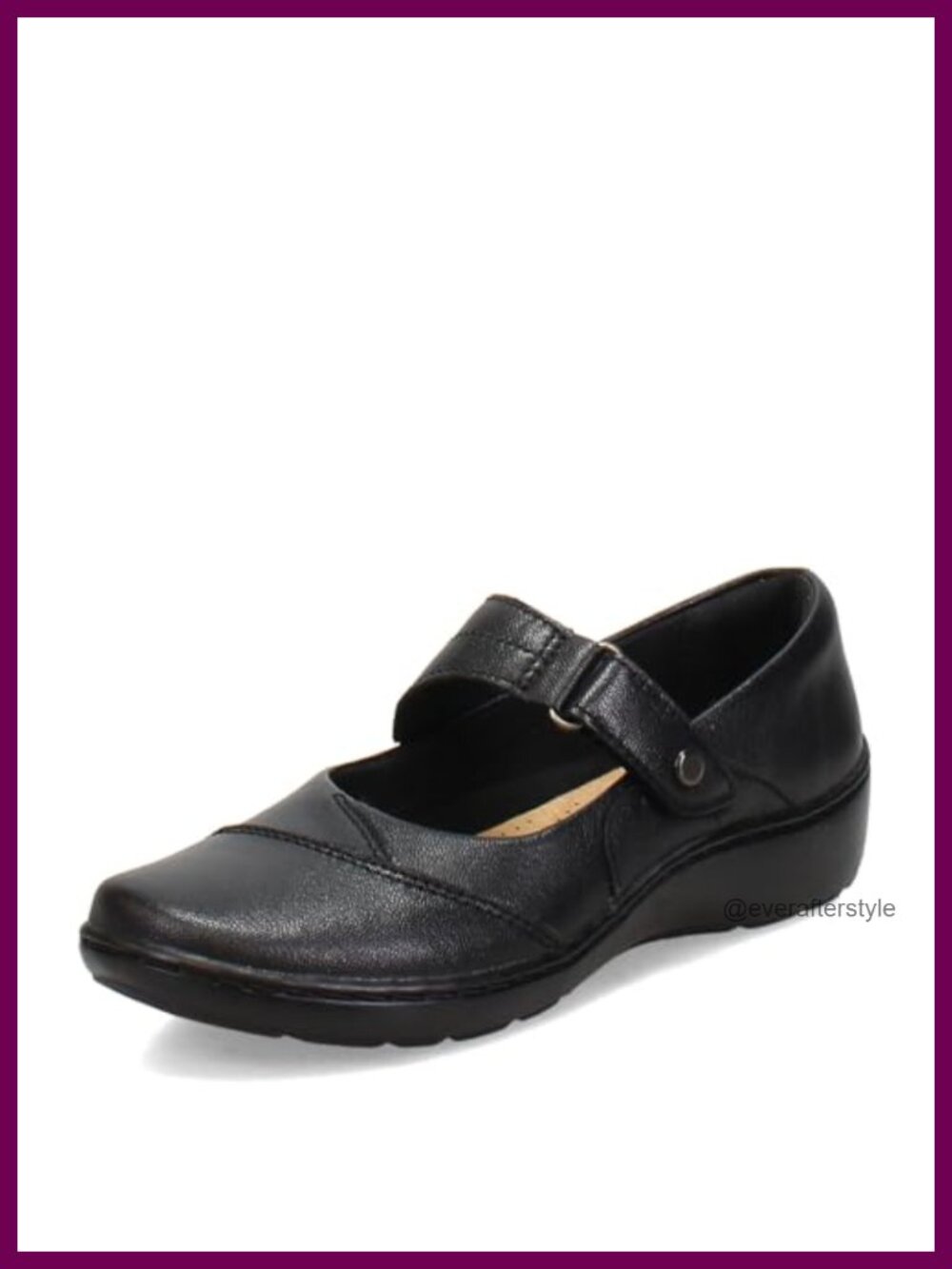 Cora Gema Faux Leather Mary Jane Flat Loafer Slip-On Casual Shoe